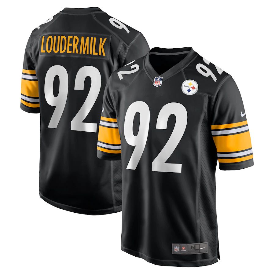 Men Pittsburgh Steelers 92 Isaiahh Loudermilk Nike Black Game NFL Jersey